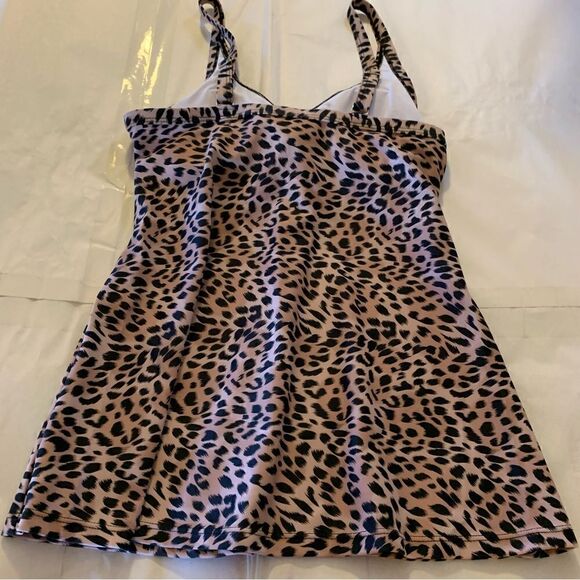Pink Lily Swimsuit Bikini Top Tankini Cheetah Animal Print Sz Small NWOT - Picture 5 of 6